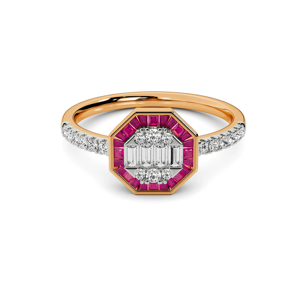 Natural Diamond Aurora Elara Ring