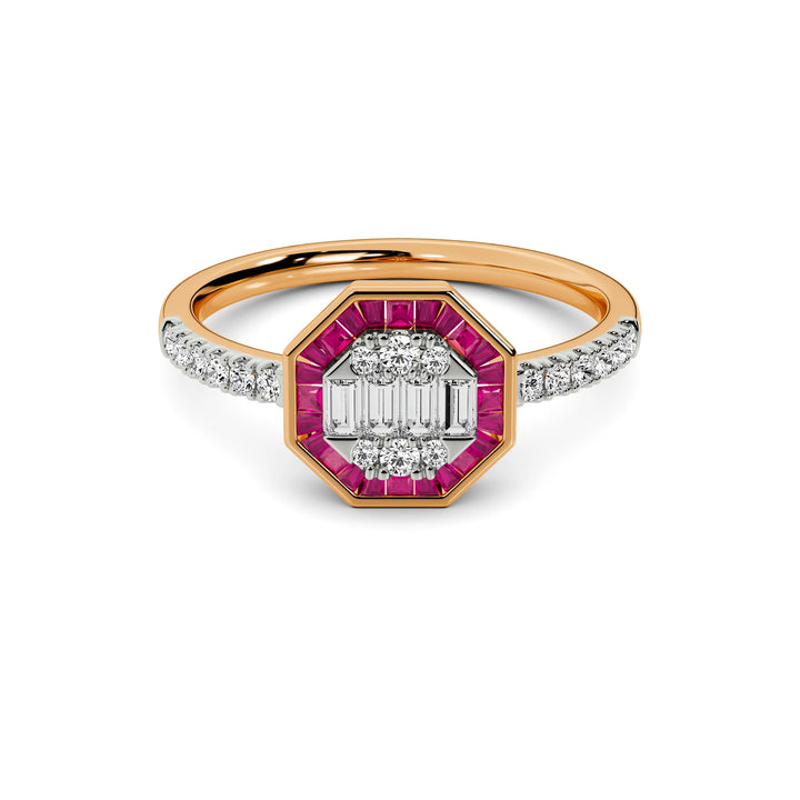 Natural Diamond Aurora Elara Ring