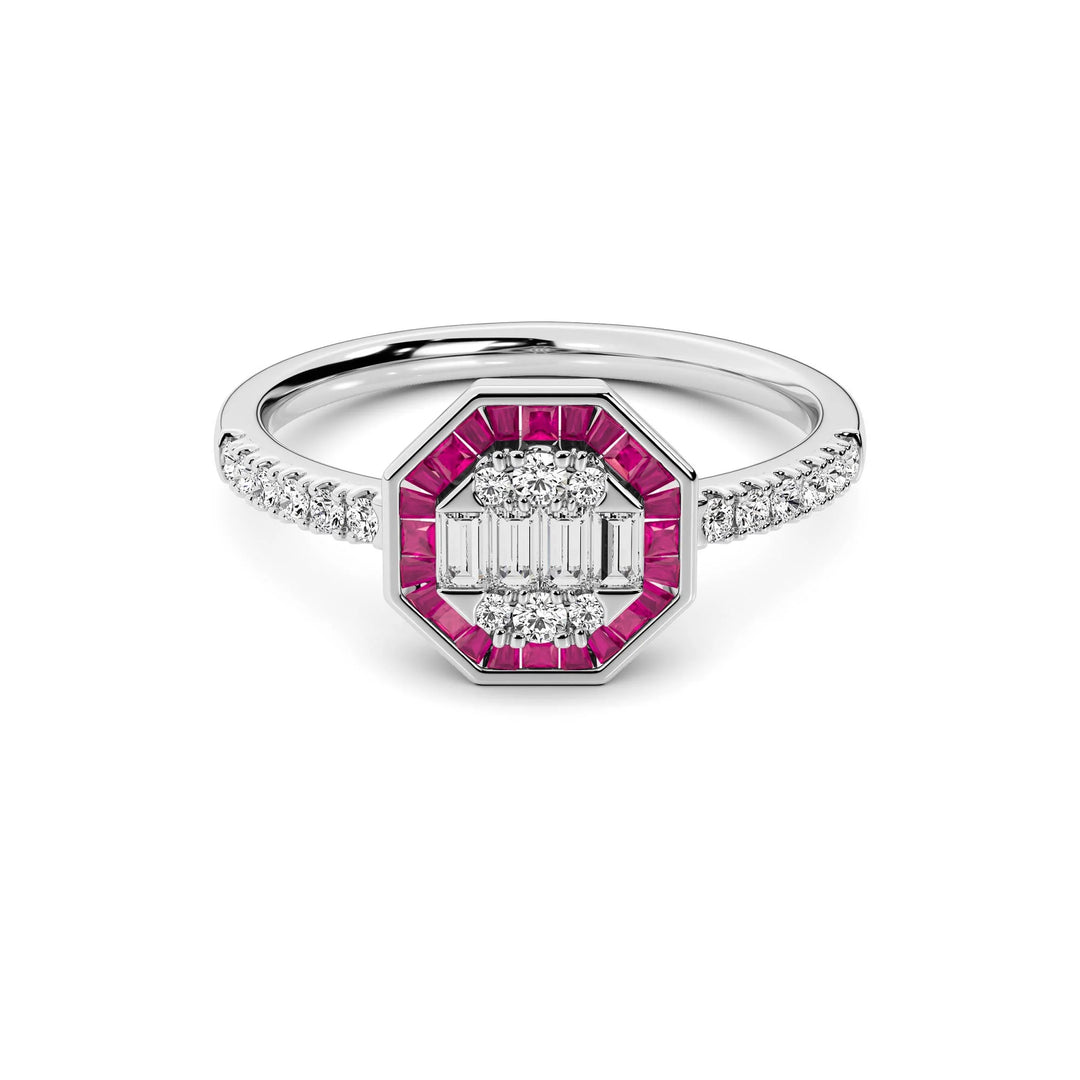 Natural Diamond Aurora Elara Ring