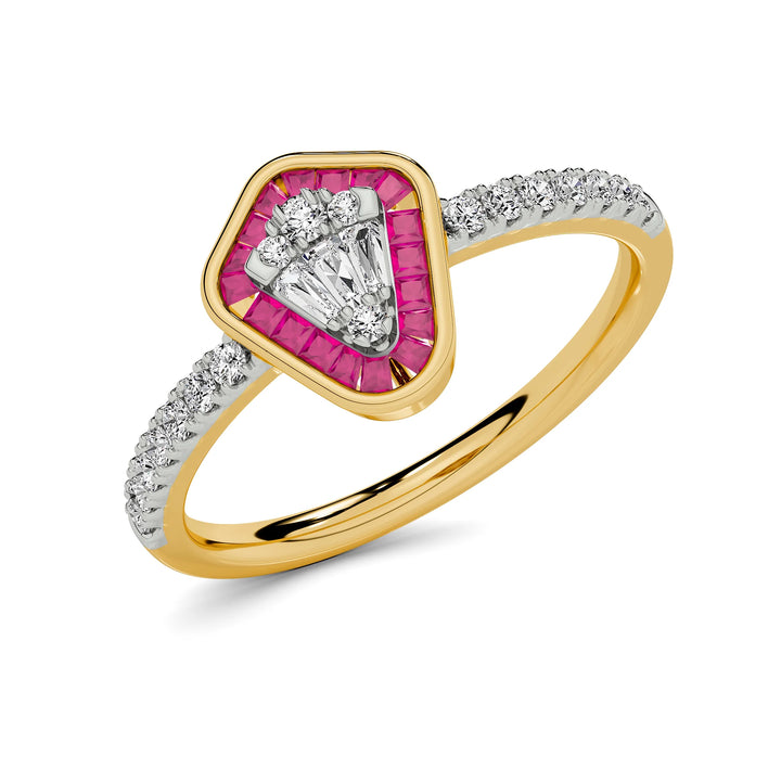 Natural Diamond Aurora Lyra Ring