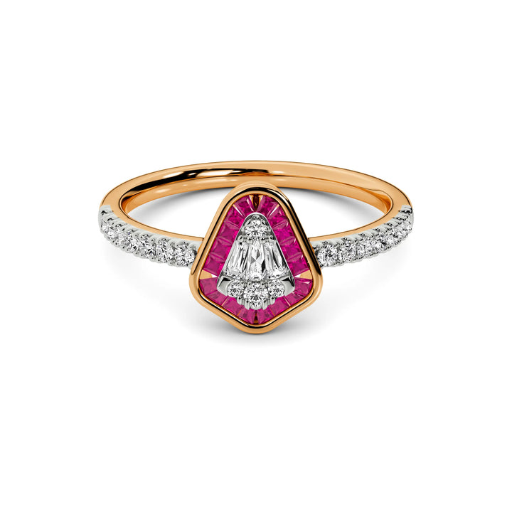 Natural Diamond Aurora Lyra Ring