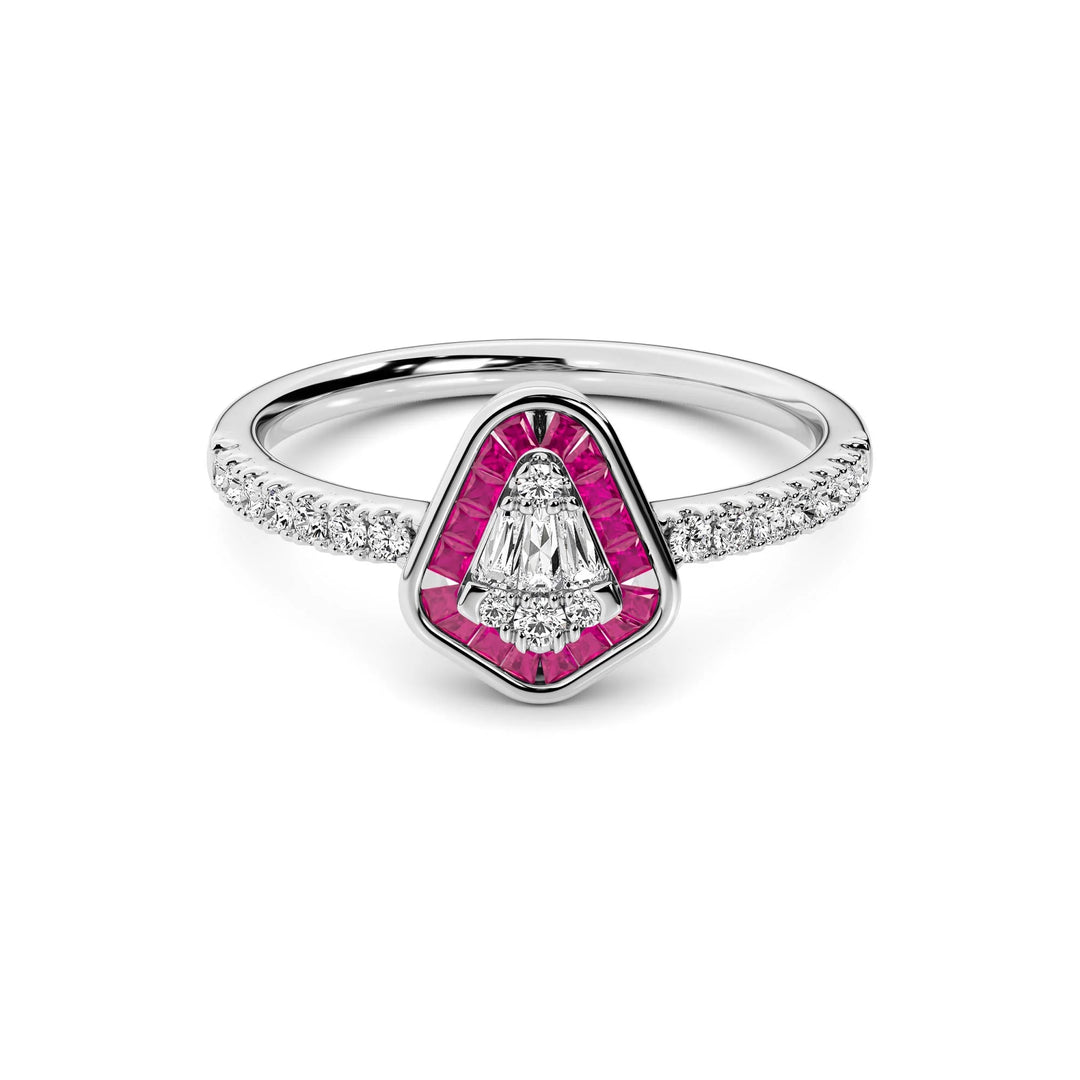 Natural Diamond Aurora Lyra Ring