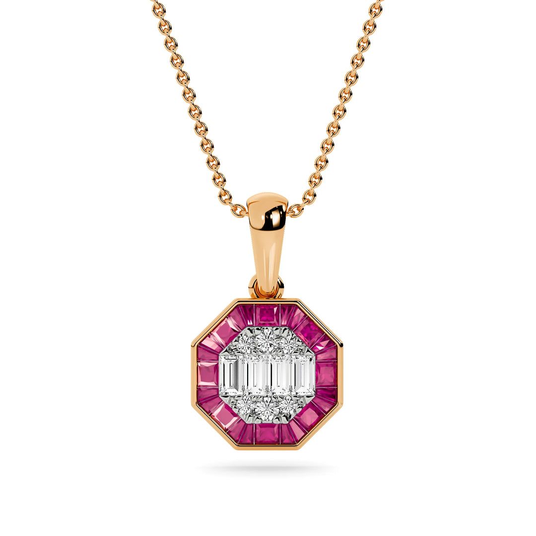 Natural Diamond Aurora Elara Pendant