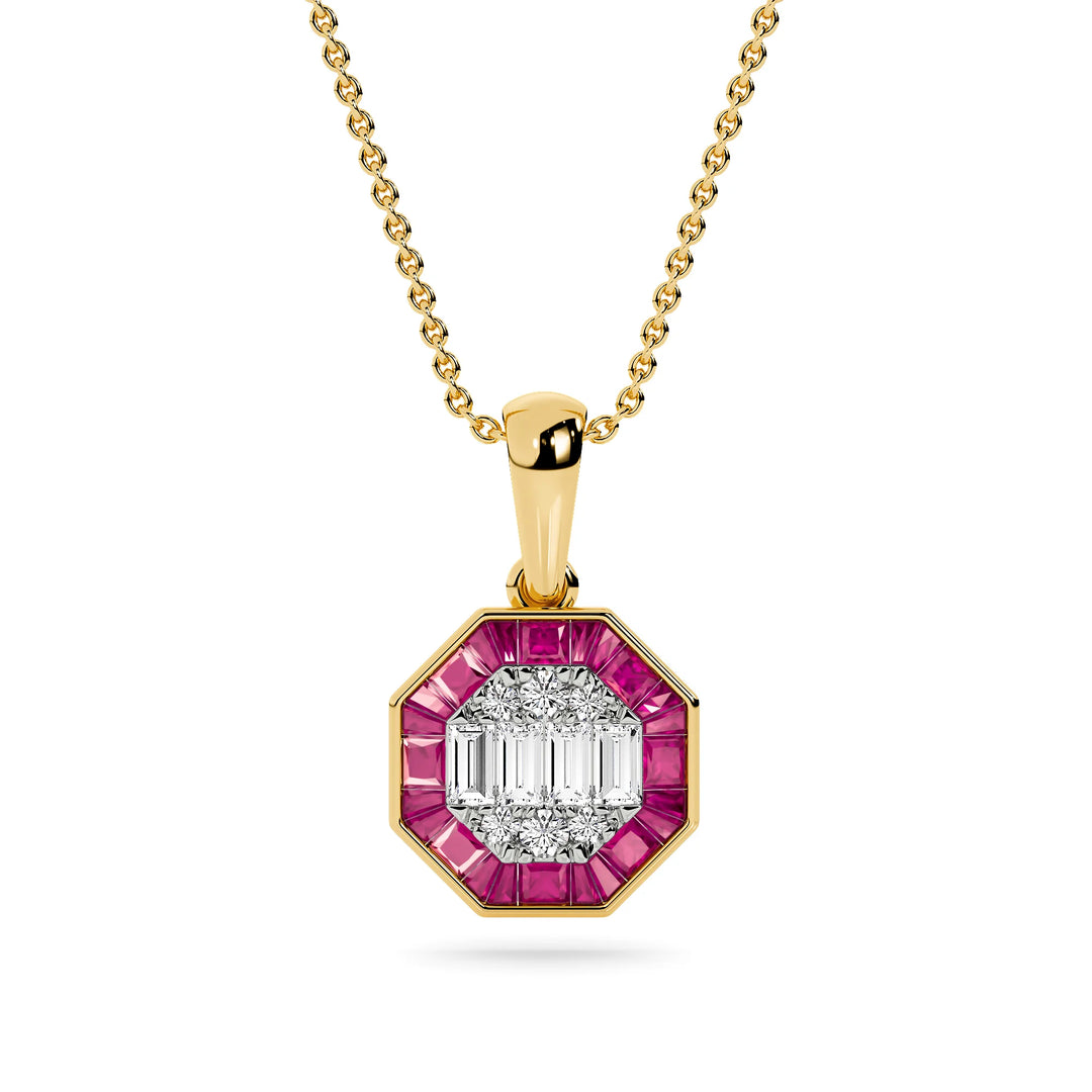 Natural Diamond Aurora Elara Pendant