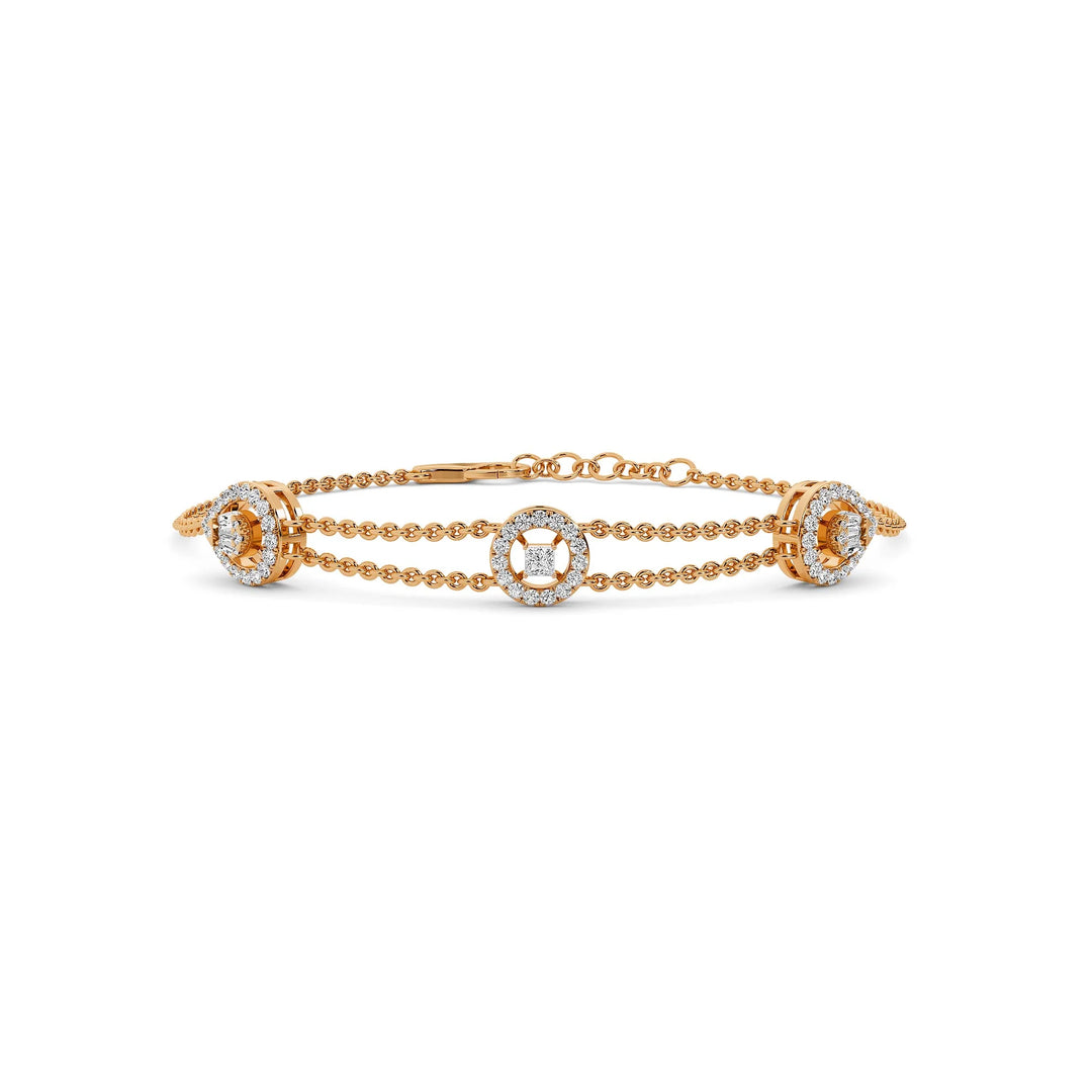 Natural Diamond Signature Stacks Flora Bracelet