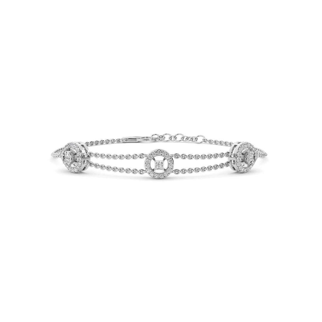 Natural Diamond Signature Stacks Flora Bracelet