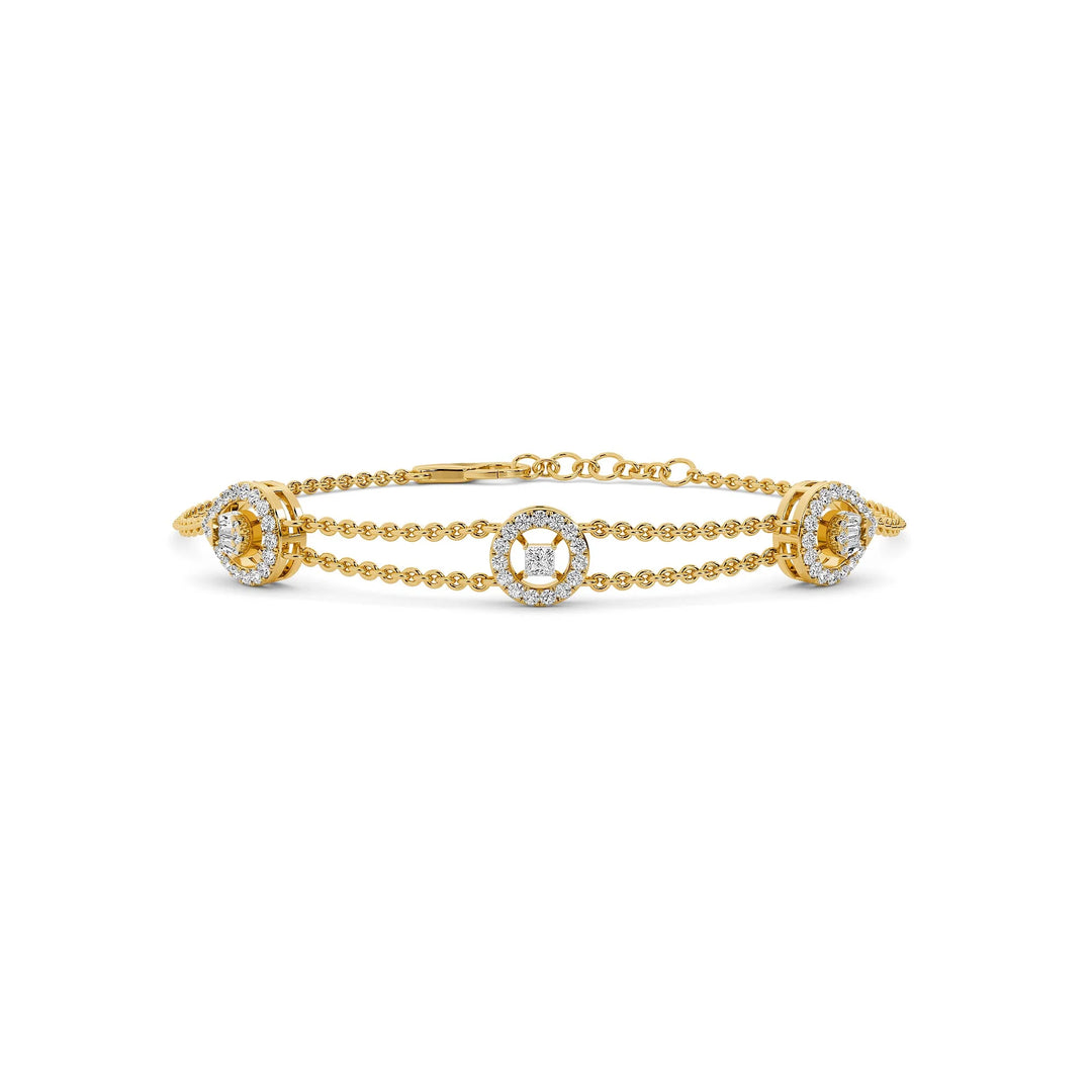 Natural Diamond Signature Stacks Flora Bracelet