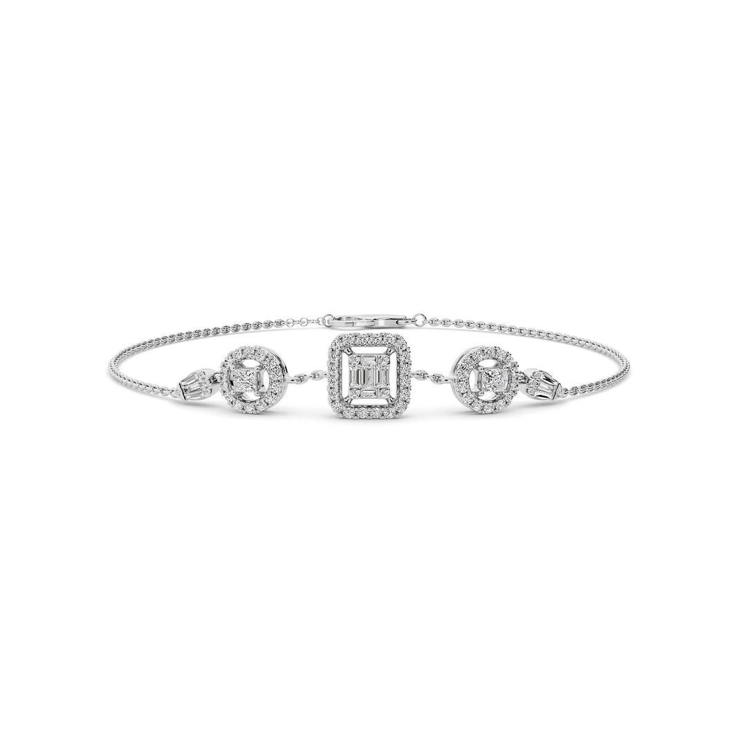 Natural Diamond Signature Stacks Sage Bracelet