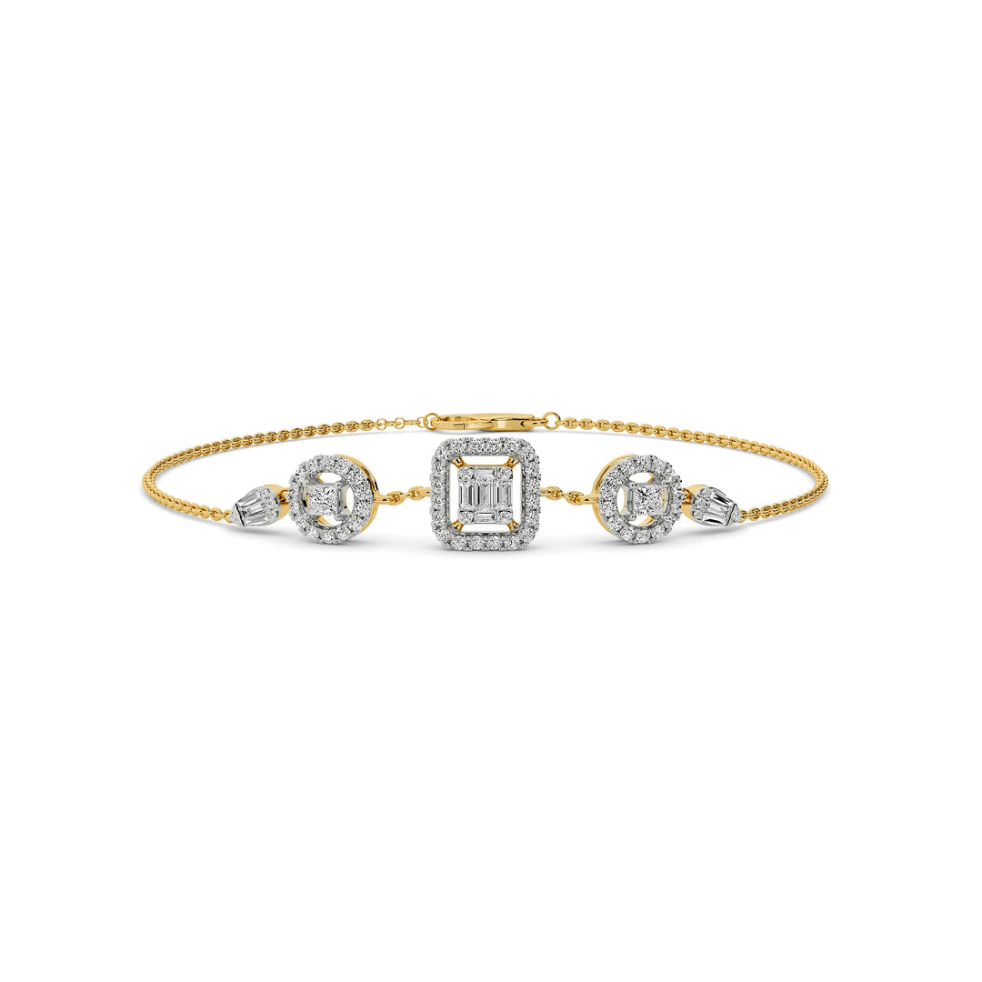 Natural Diamond Signature Stacks Sage Bracelet