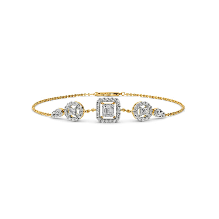 Natural Diamond Signature Stacks Sage Bracelet