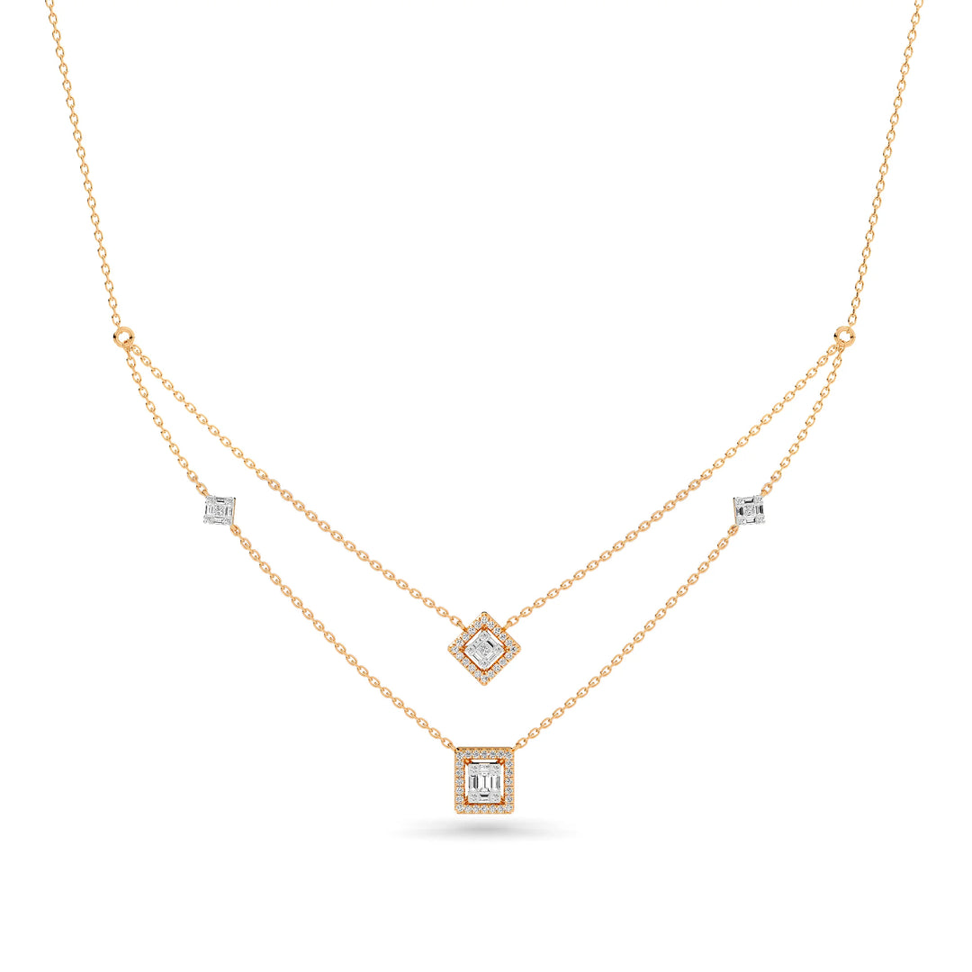 Natural Diamond the Chain Reaction Link Necklace