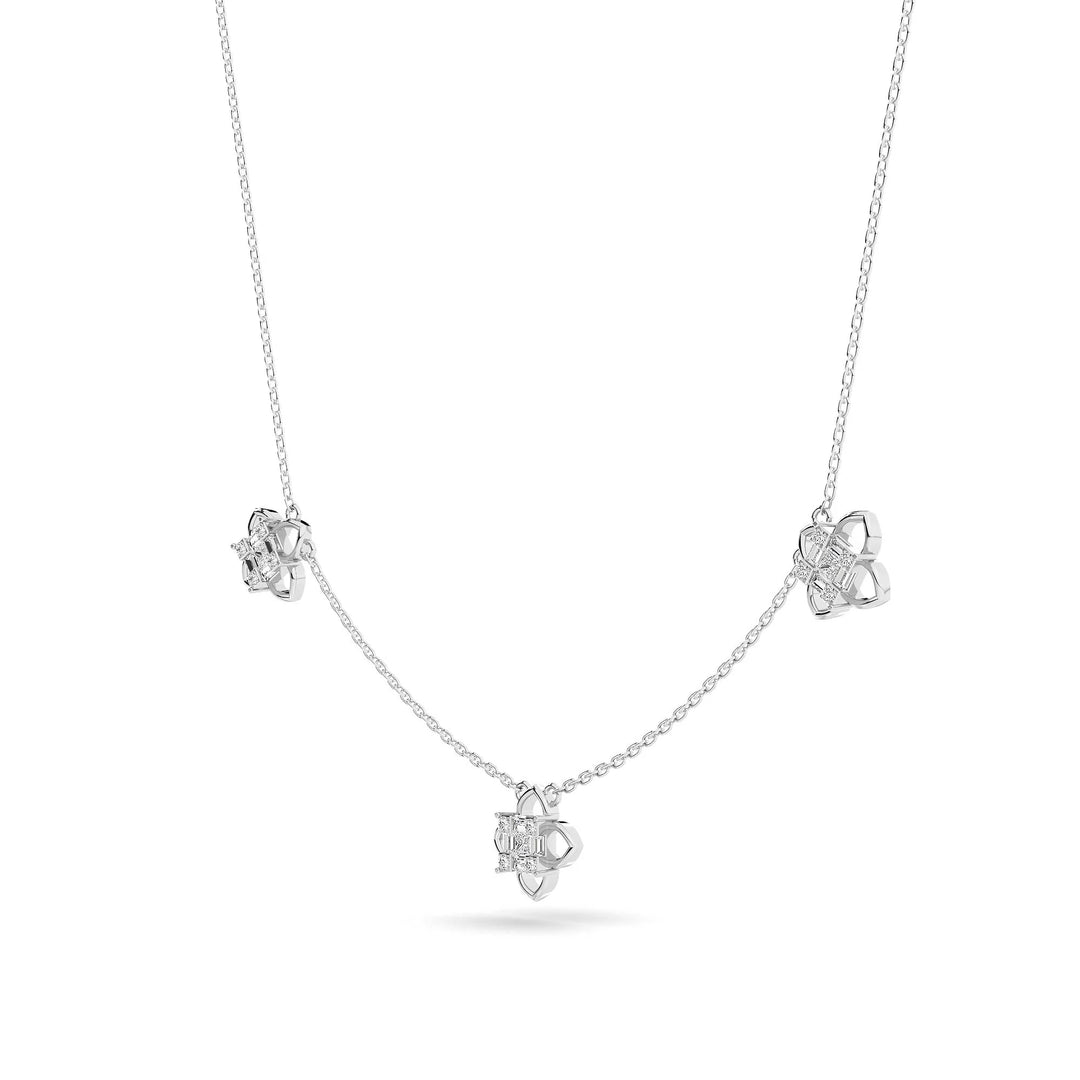 Natural Diamond the Chain Reaction Bond Necklace