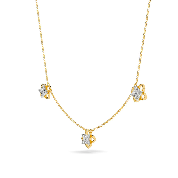Natural Diamond the Chain Reaction Bond Necklace