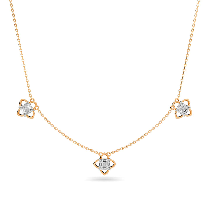 Natural Diamond the Chain Reaction Bond Necklace