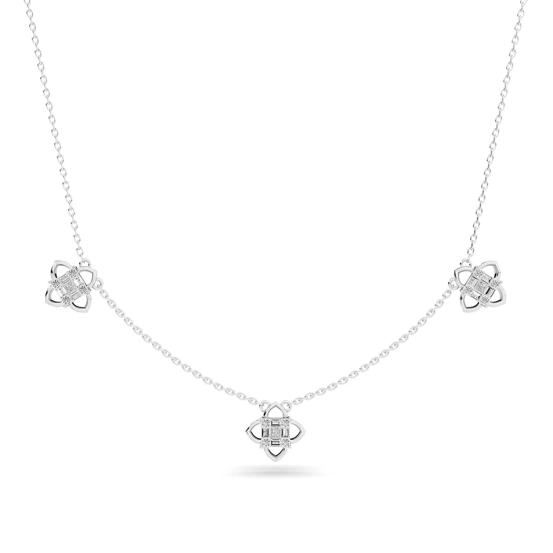 Natural Diamond the Chain Reaction Bond Necklace