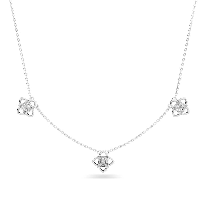 Natural Diamond the Chain Reaction Bond Necklace