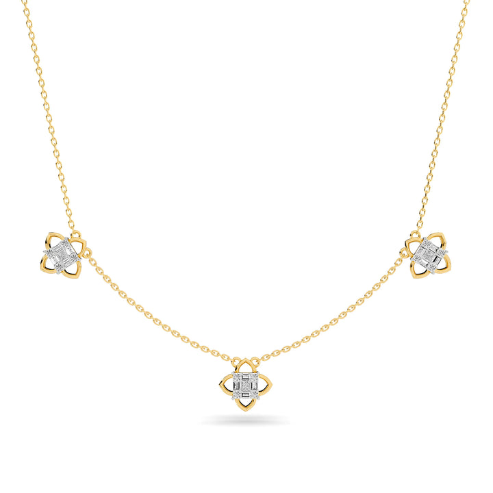 Natural Diamond the Chain Reaction Bond Necklace