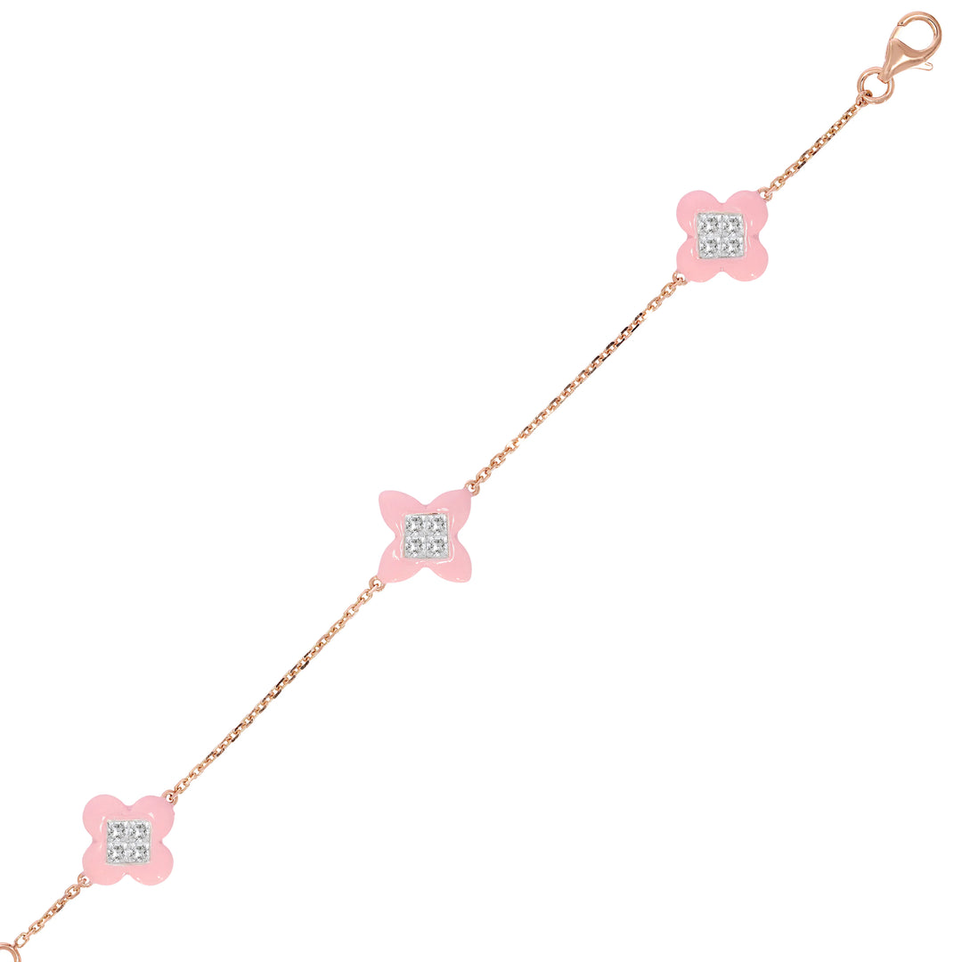 Natural Diamond Signature Stacks Maple Bracelet