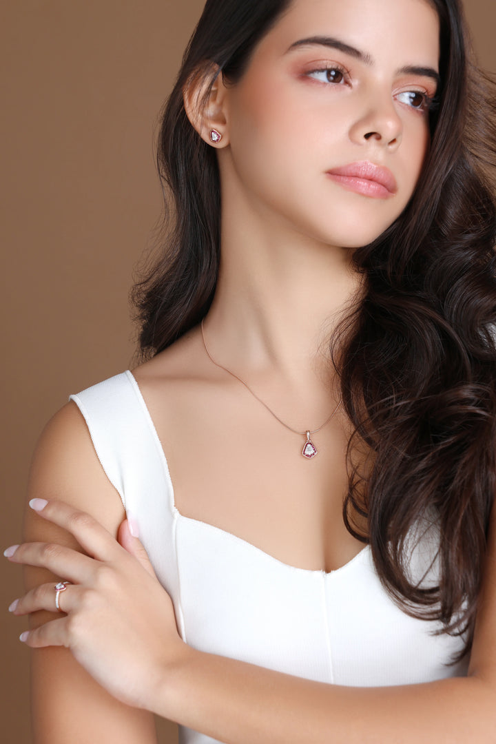 Natural Diamond Aurora Lyra Pendant