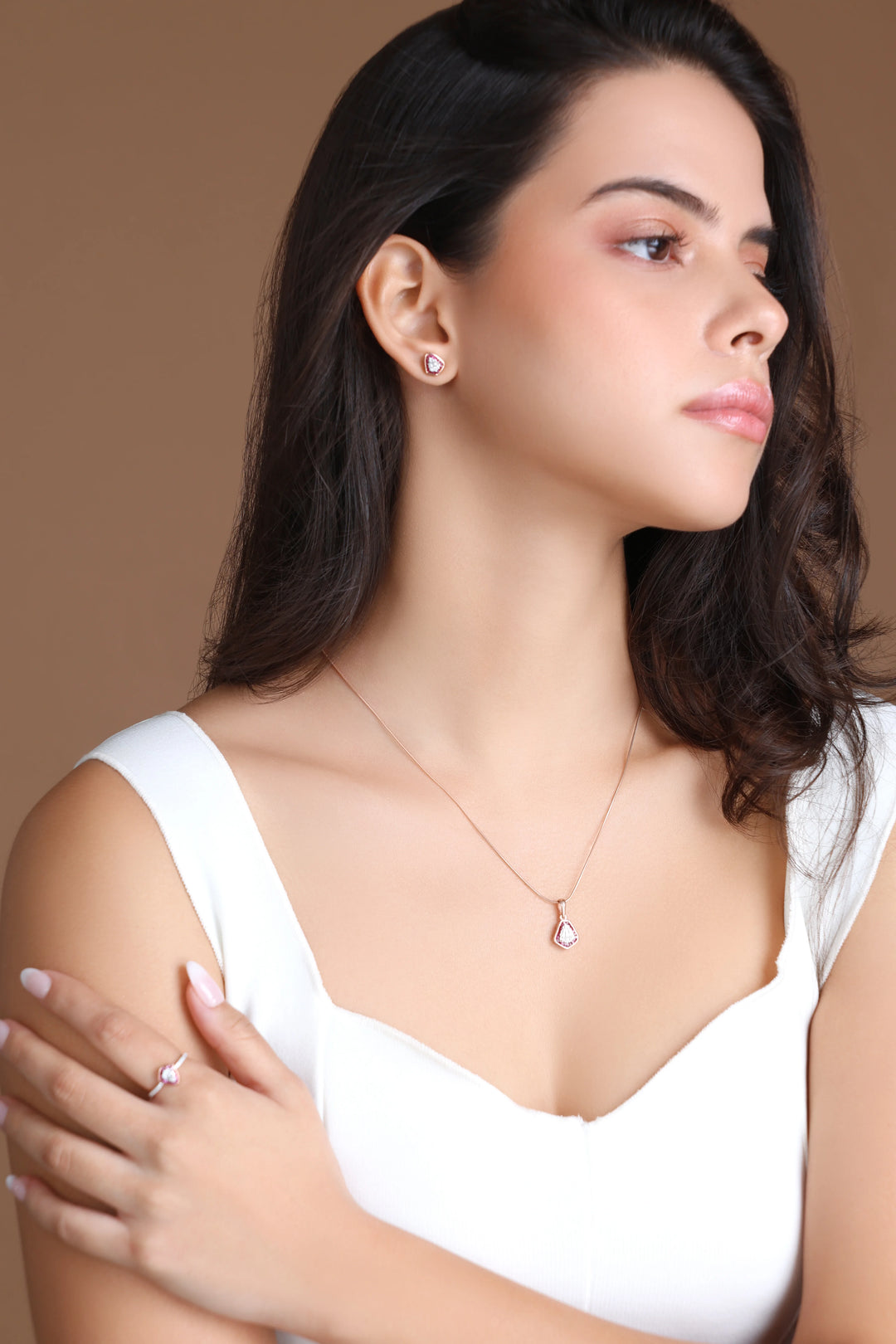 Natural Diamond Aurora Lyra Pendant