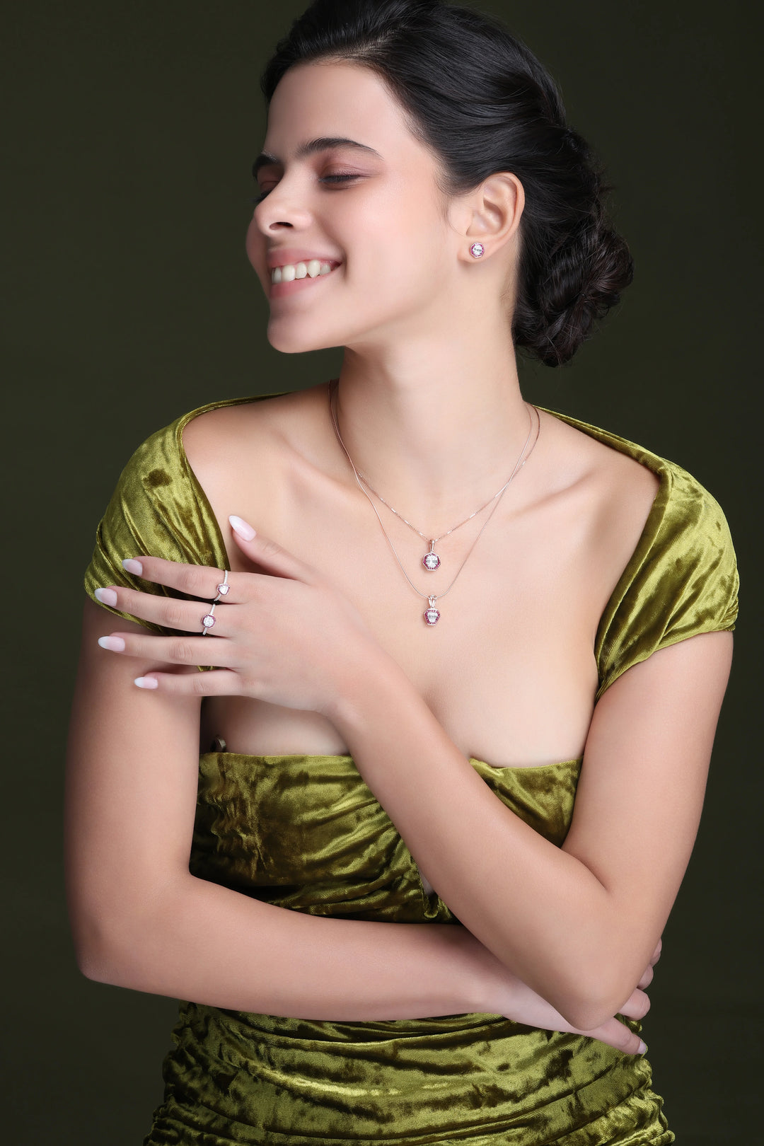 Natural Diamond Aurora Elara Pendant