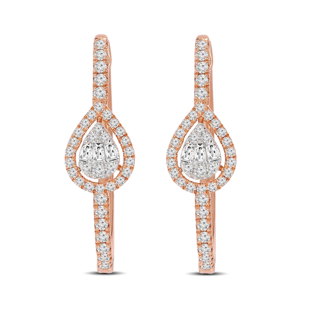 Natural Diamond Huggies Halo Earring