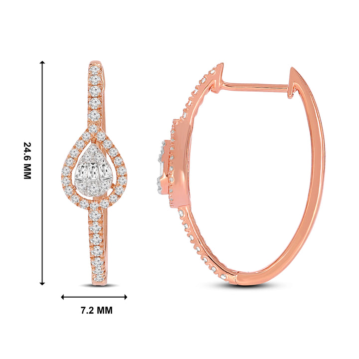 Natural Diamond Huggies Halo Earring