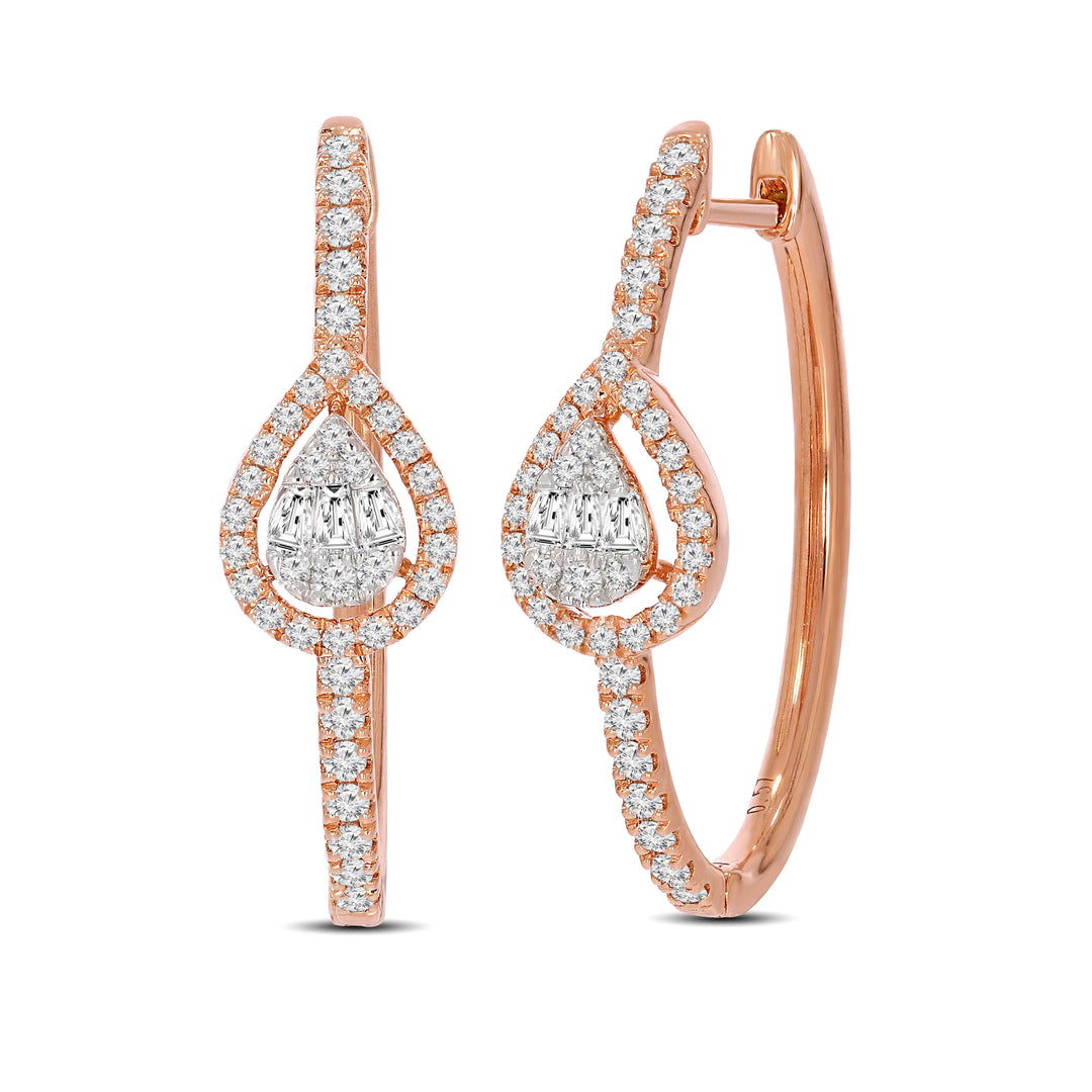 Natural Diamond Huggies Halo Earring