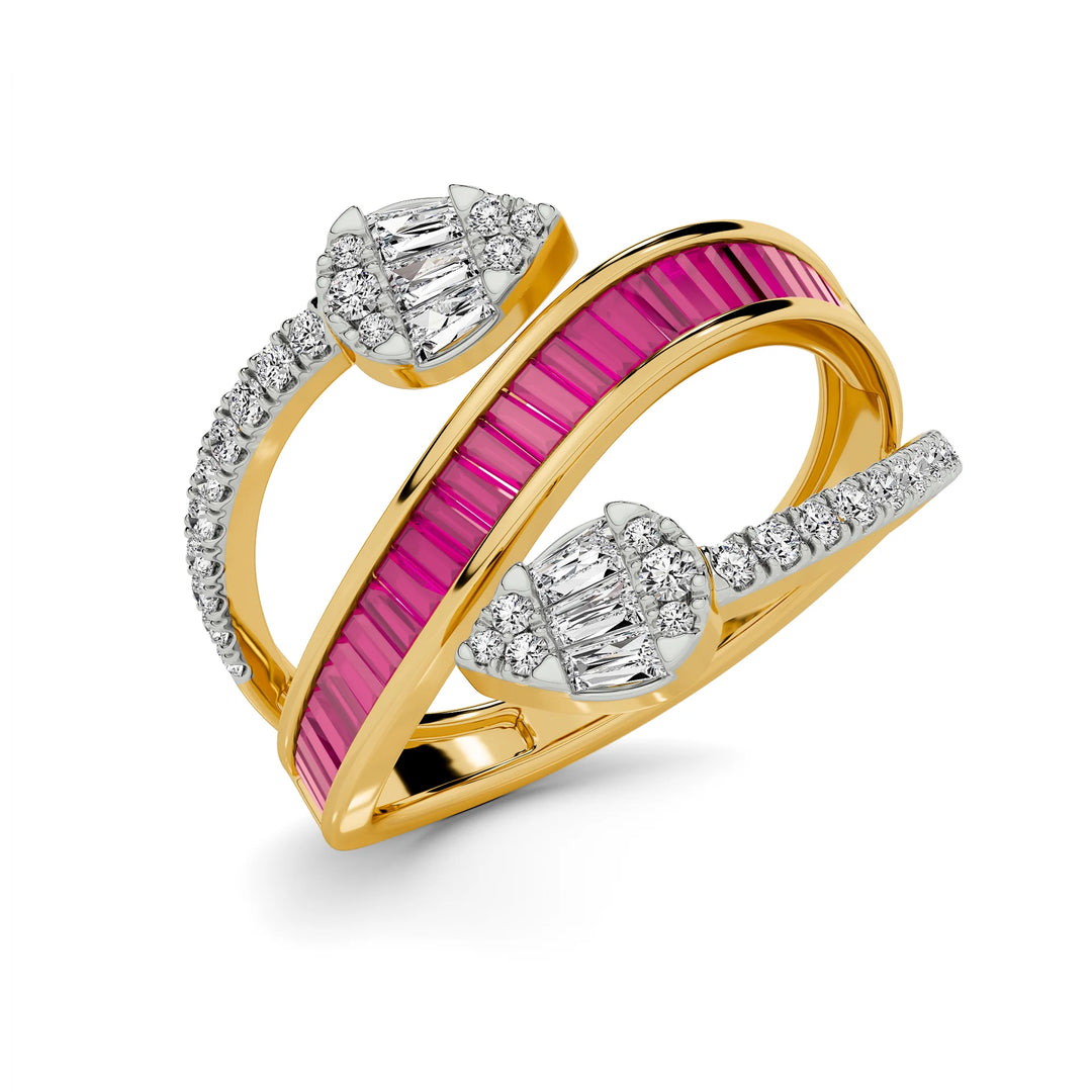 Natural Diamond The Aurora Celeste Ring