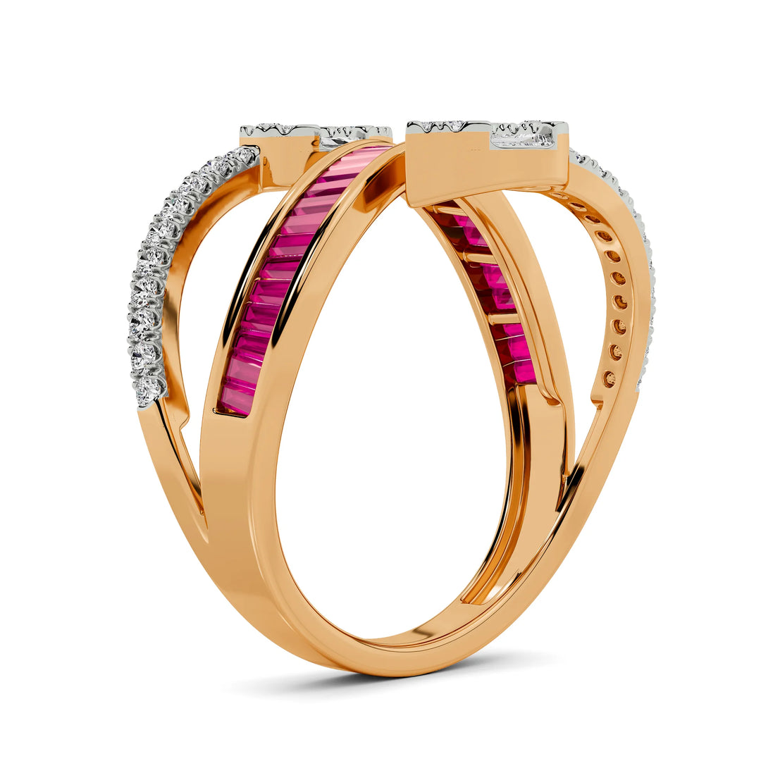 Natural Diamond The Aurora Celeste Ring