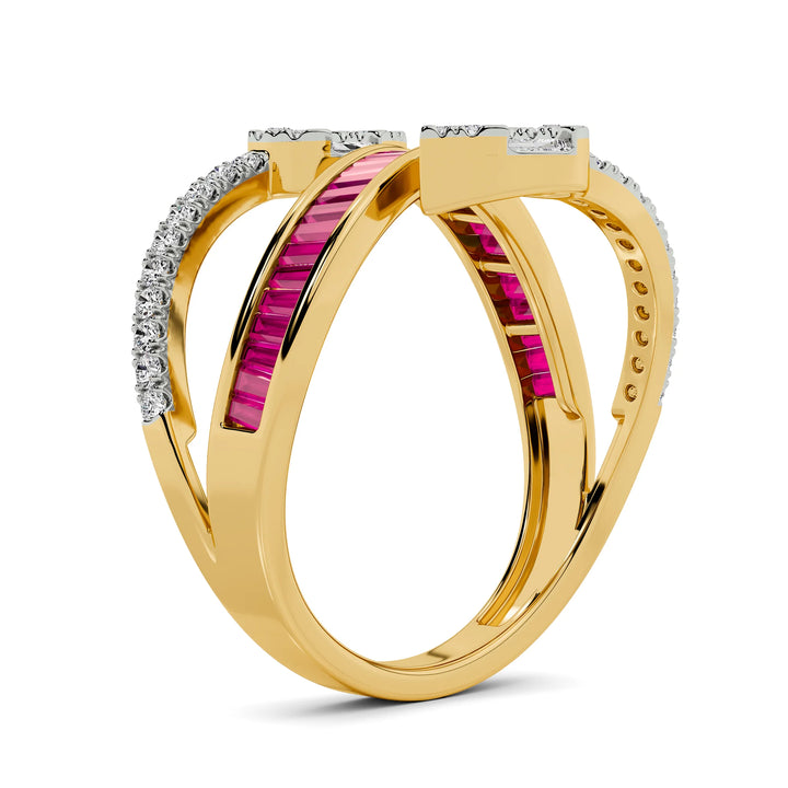 Natural Diamond The Aurora Celeste Ring