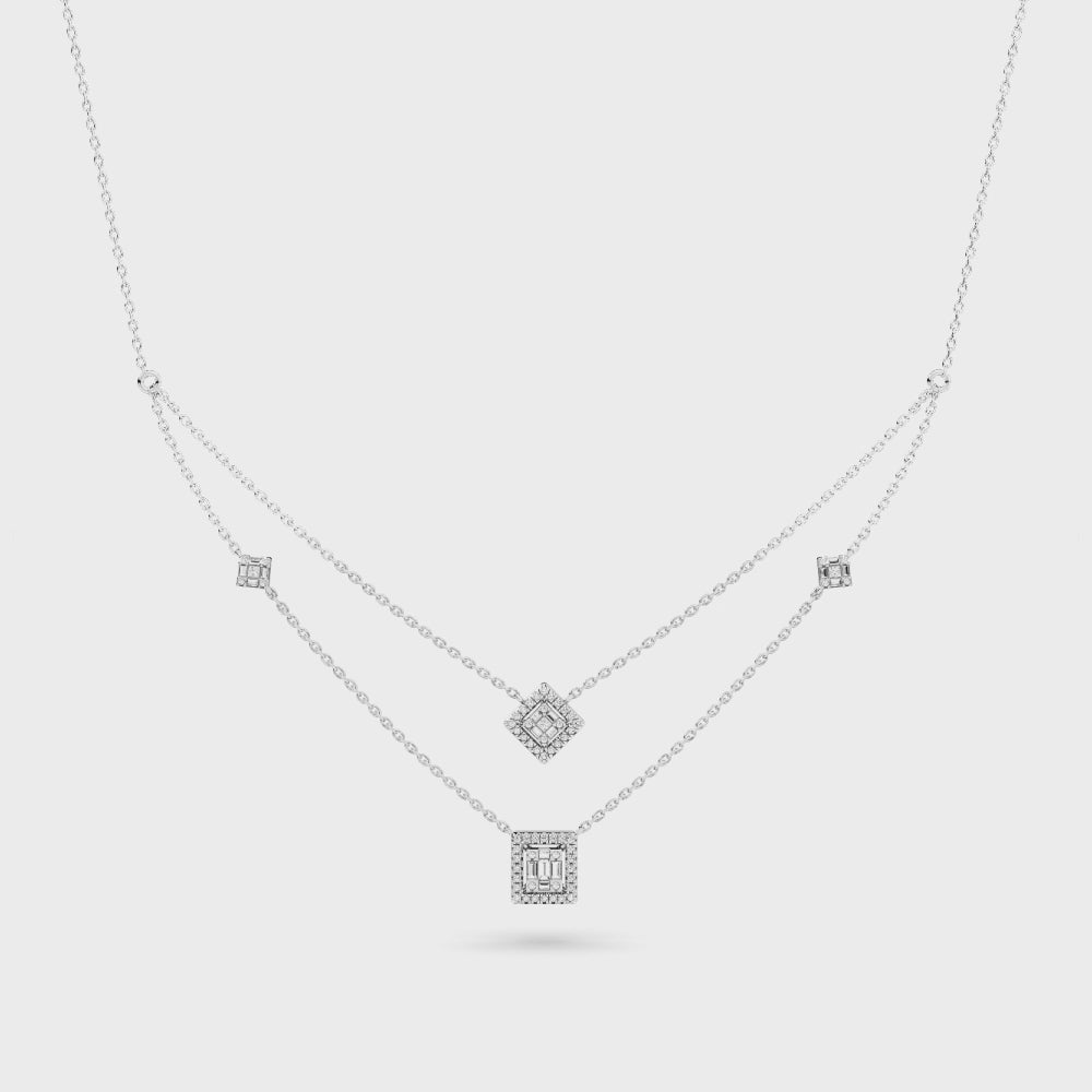 Natural Diamond the Chain Reaction Link Necklace