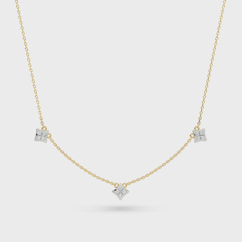Natural Diamond the Chain Reaction Unity Necklace