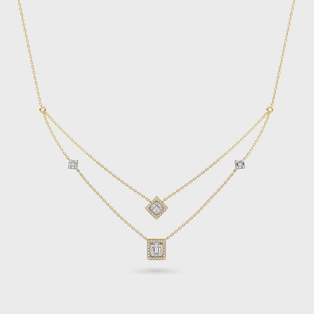 Natural Diamond the Chain Reaction Link Necklace