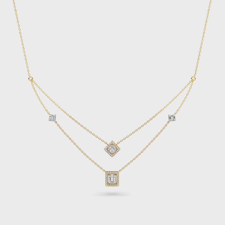 Natural Diamond the Chain Reaction Link Necklace