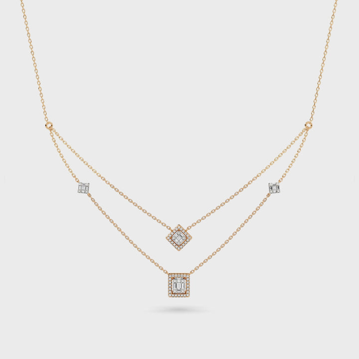 Natural Diamond the Chain Reaction Link Necklace