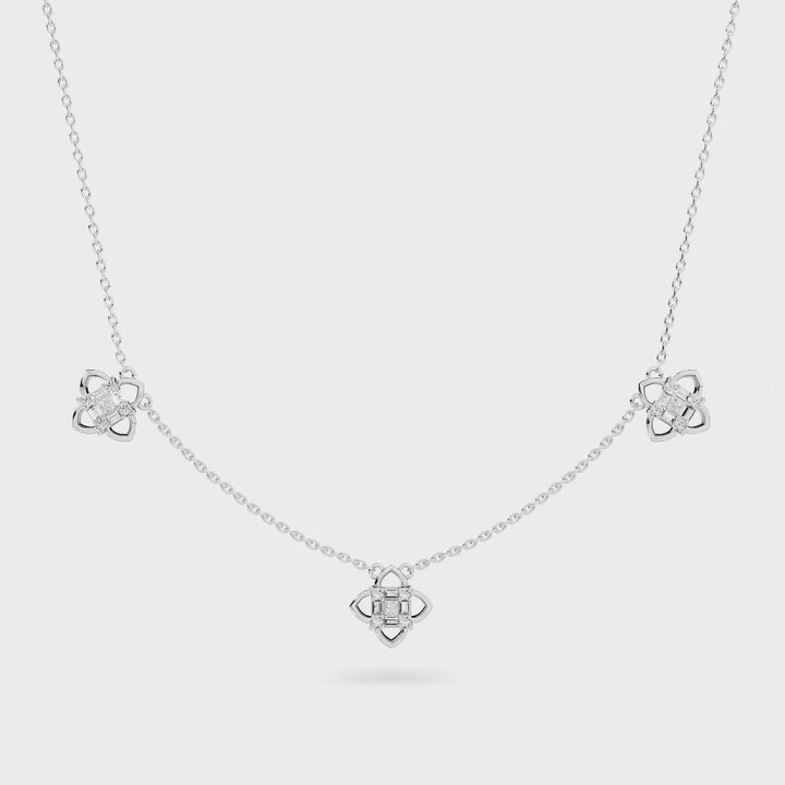 Natural Diamond the Chain Reaction Bond Necklace